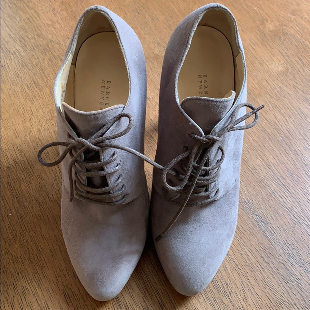 Barneys New York Taupe Suede Ankle Boots